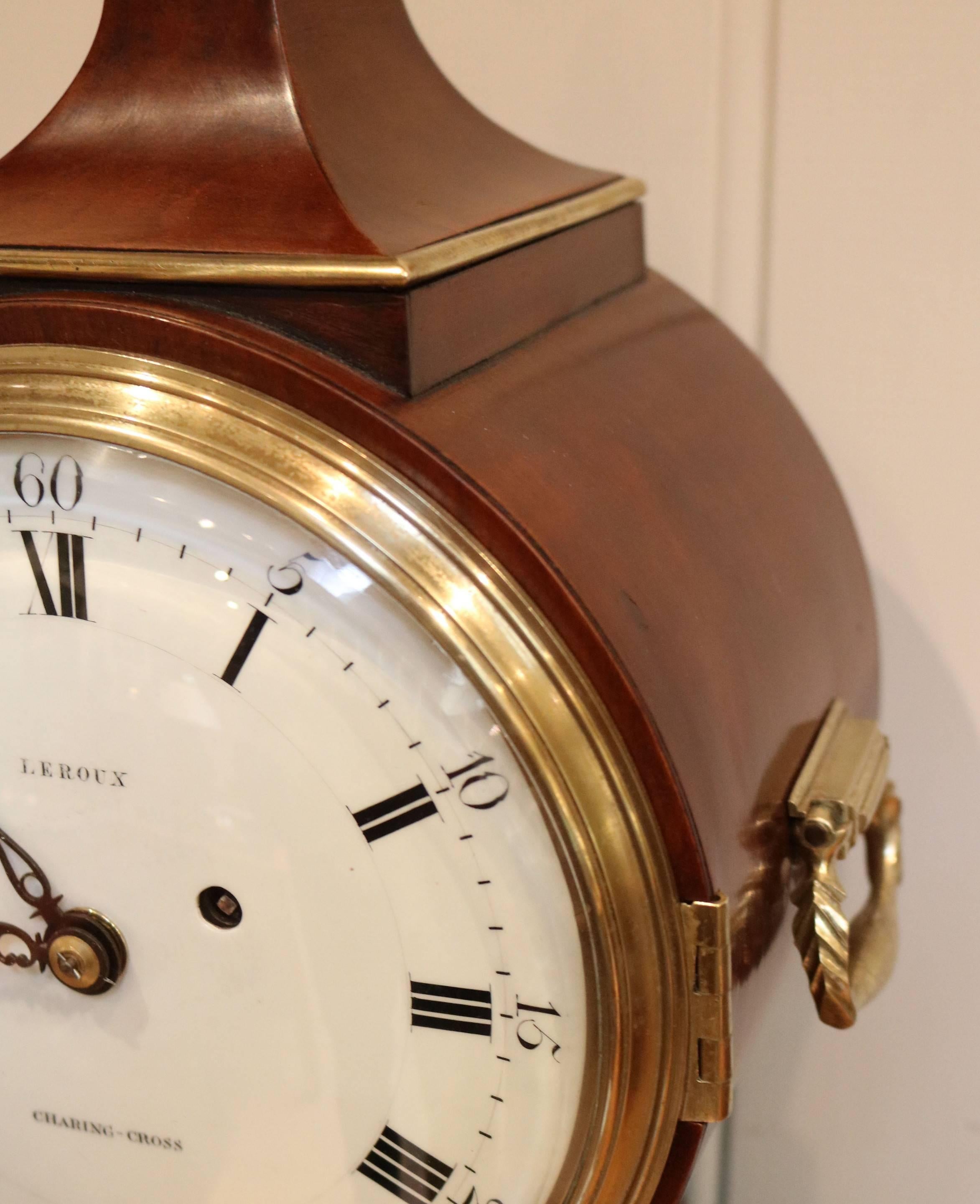 Georgian Mahogany Balloon Clock In Good Condition In Buckinghamshire, GB