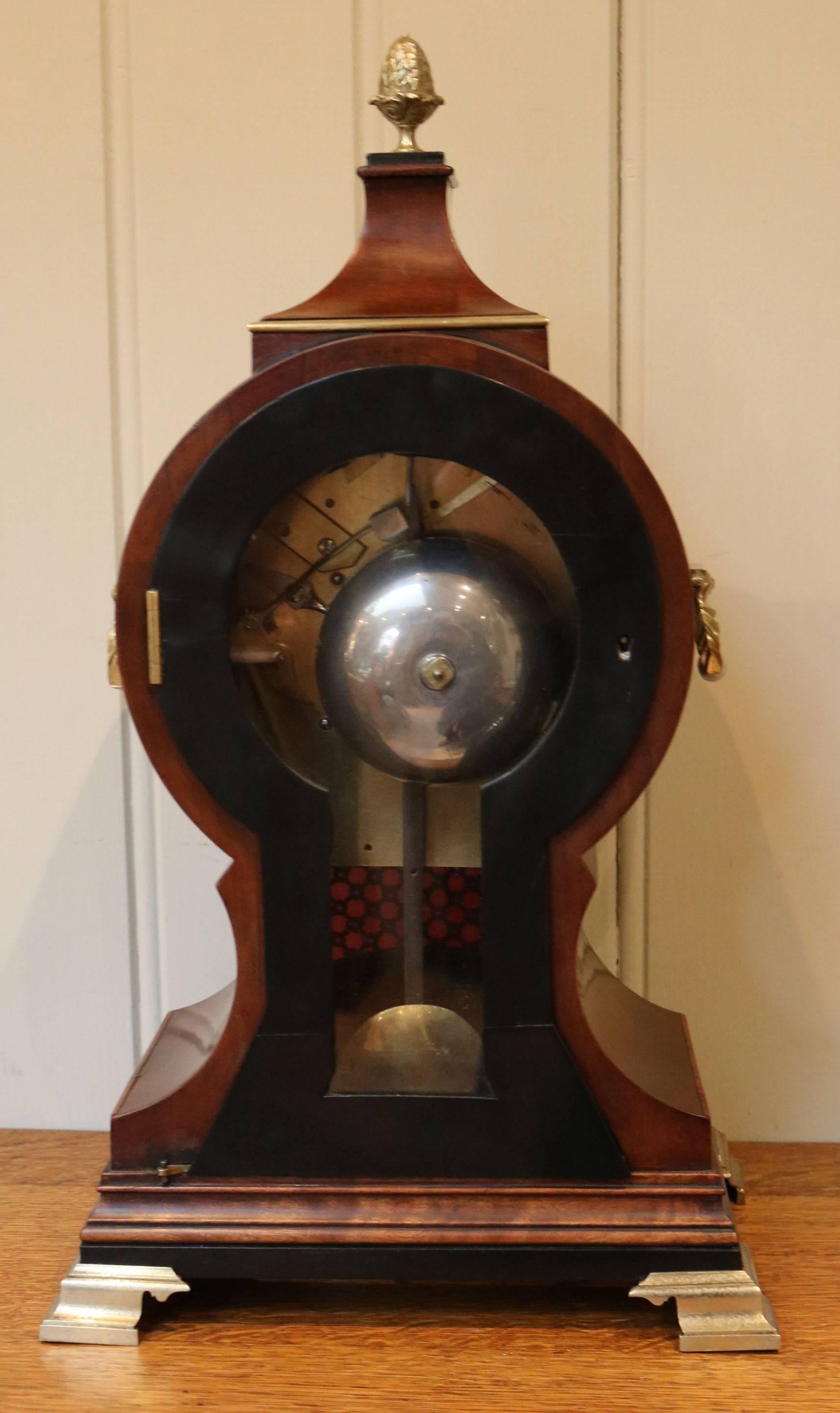 Georgian Mahogany Balloon Clock 3