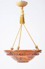 Art Deco Alabaster Hanging Ceiling Light