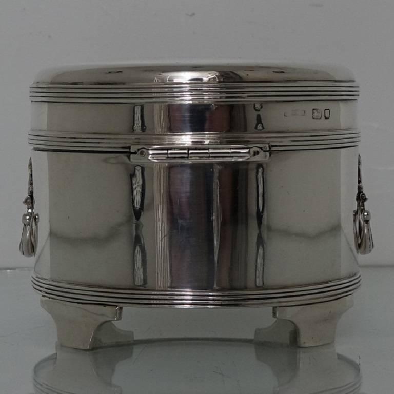 British Modern Sterling Silver Biscuit Box George IV, London, 1938 Asprey & Co For Sale