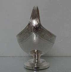 Antique Sterling Silver George III Sugar Basket, London 1795, William Frisbee