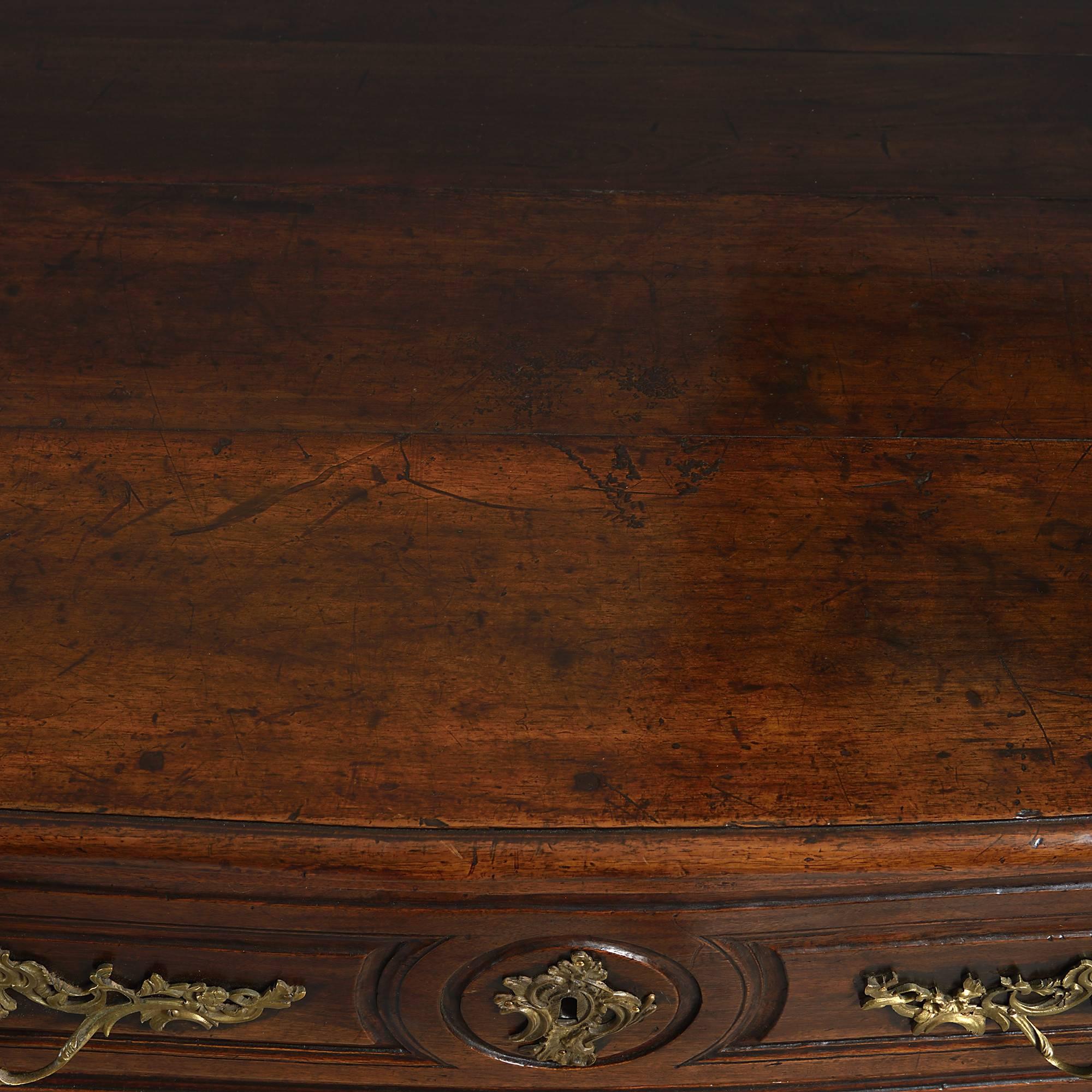 French 18th Century Louis XV Period Rococo Walnut Commode or Chest of Drawers