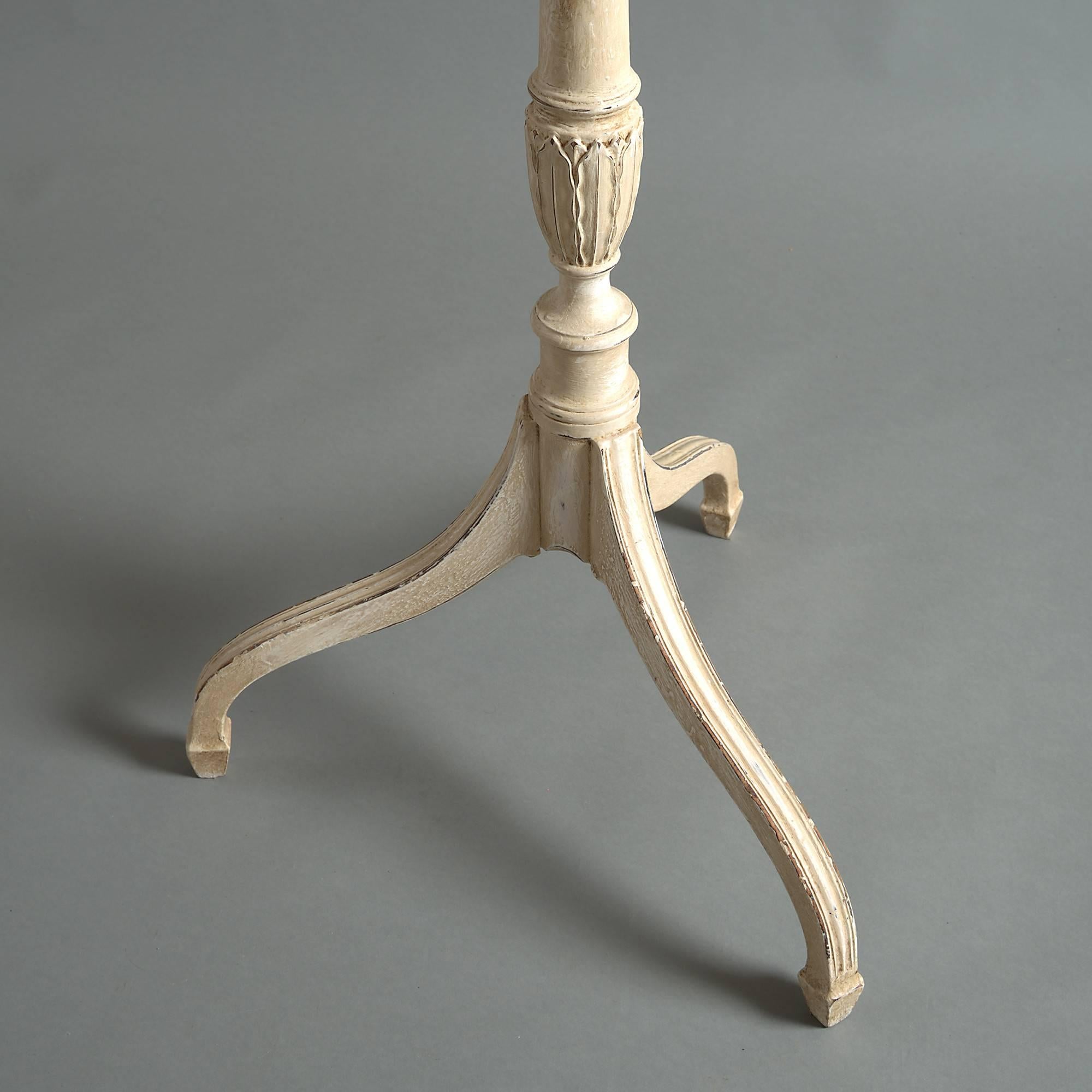 Painted White Early 20th Century George III Style Occasional Table with Dish Top 1