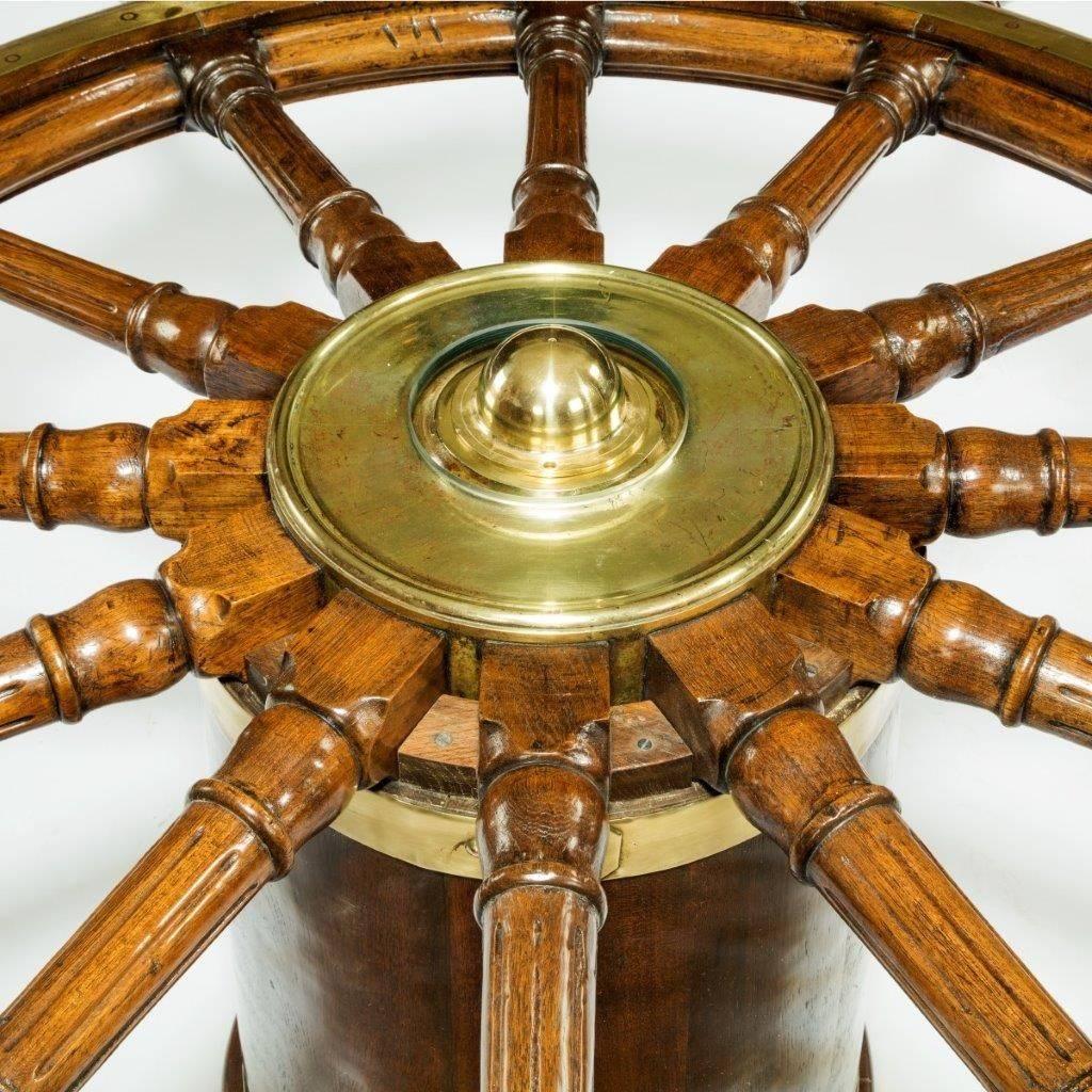 British Very Large Table Made from a Late 18th Century Ship's Steering Wheel