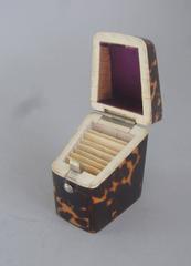 A rare Tortoiseshell Needle case, unusually modelled as a Georgian Knife Box