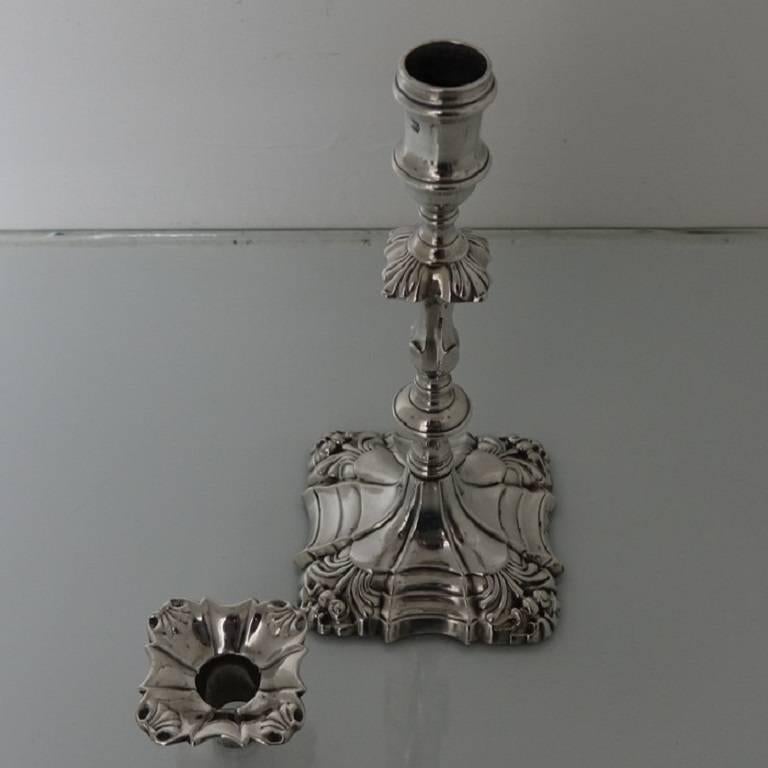 George II Sterling Silver Pair of Candlesticks William Shaw II & William Priest 3