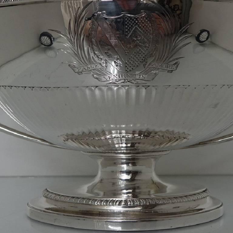 Antique Sterling Silver George III Soup Tureen London 1789 John Scofield For Sale 2