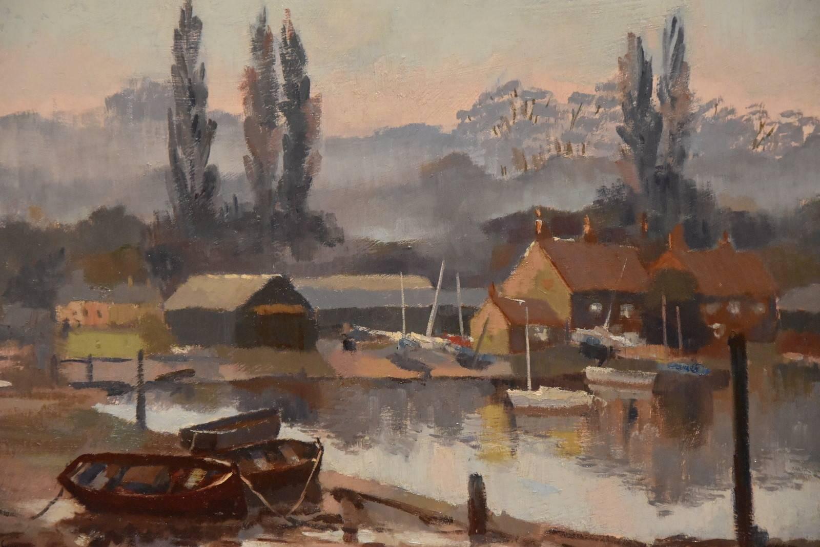 "A Devon Harbour" by Charles Smith. Charles Smith F.R.S.A, born 1913 was a maritime painter who studied at Camberwell School of Art, member of Wapping group, London Sketching club etc. Oil on board. Signed and dated 1976. 

Dimensions