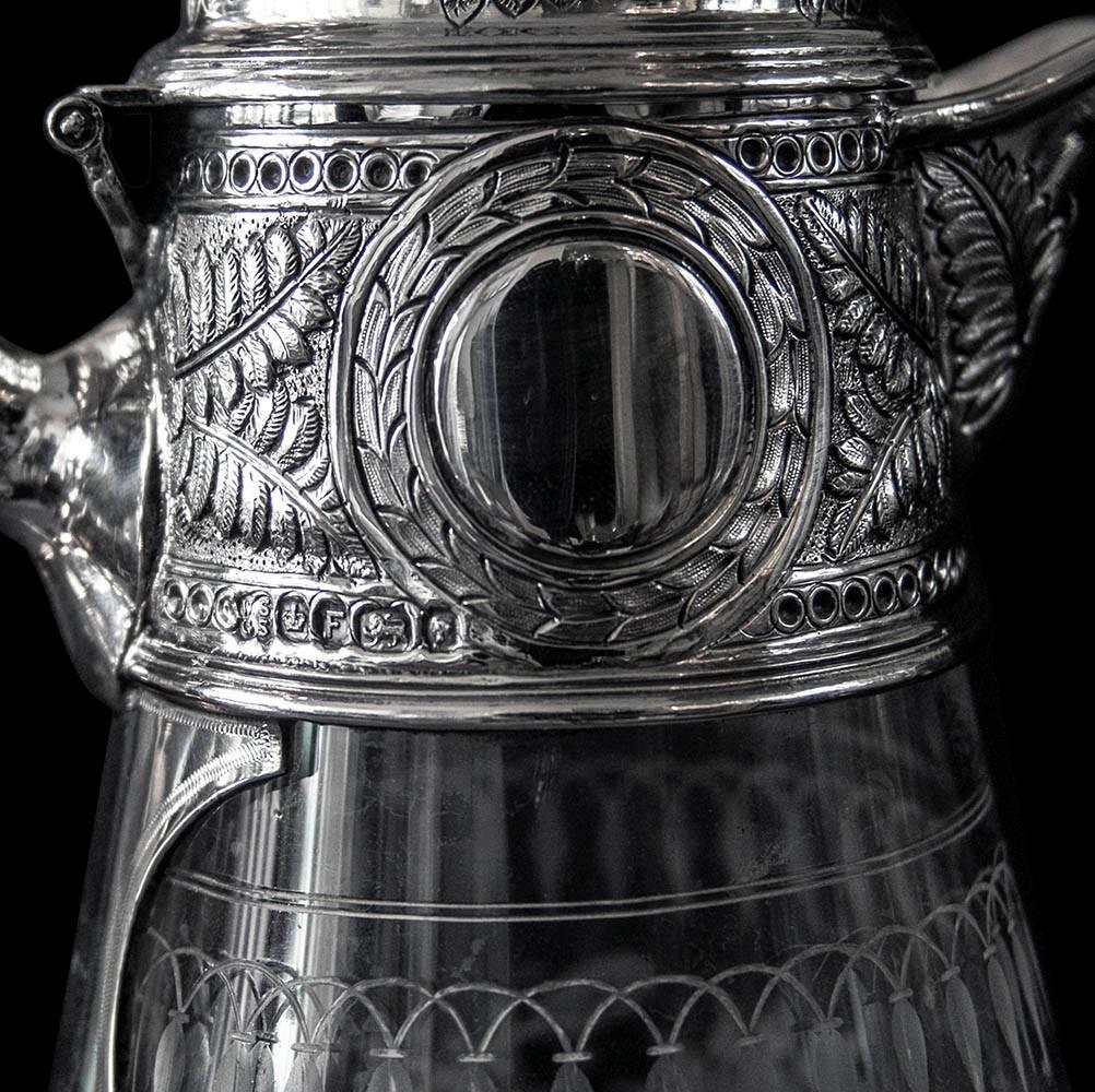 Victorian Silver Mounted Claret Jug In Excellent Condition For Sale In London, GB
