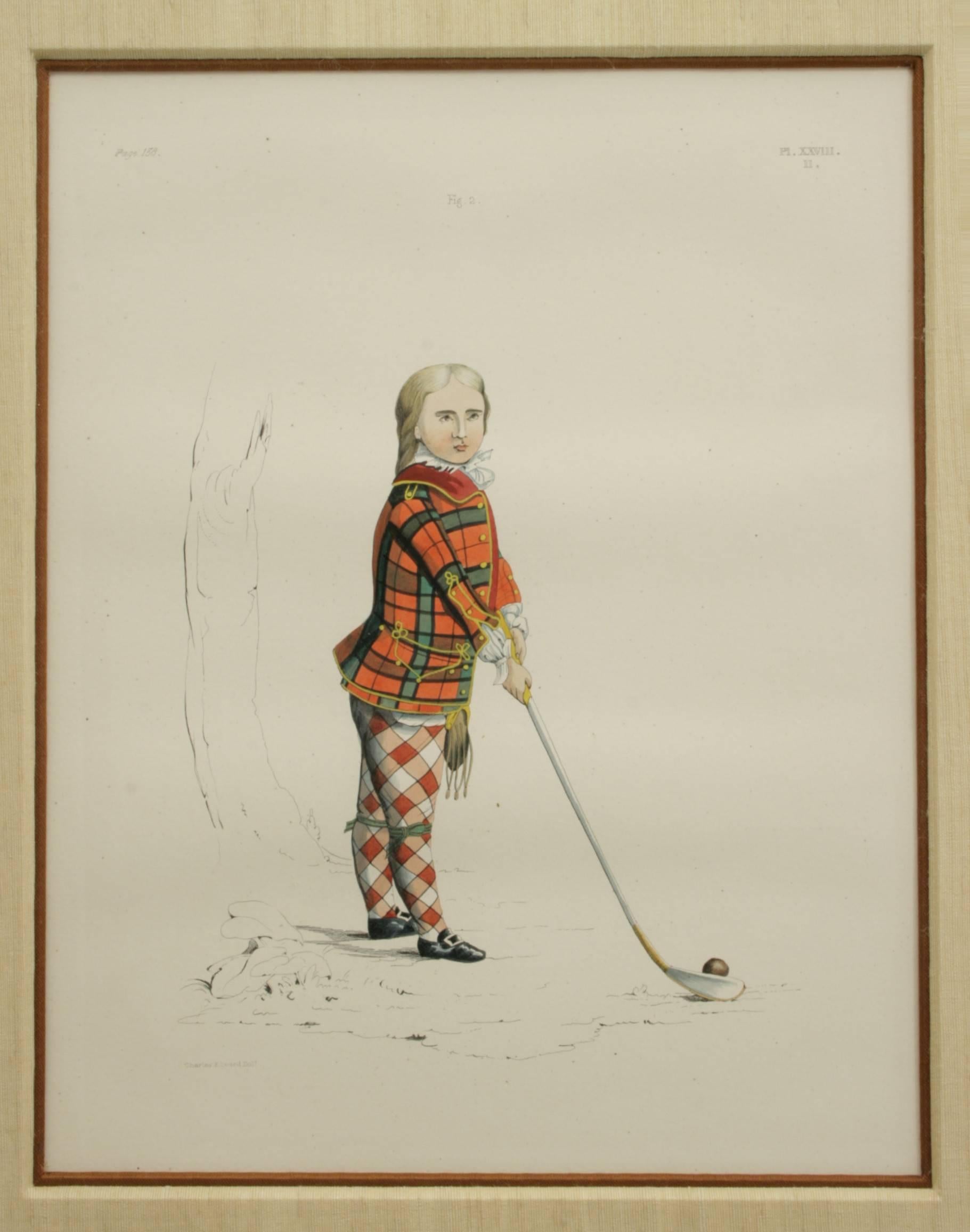 Antique Scottish Shooting Engraving of Sir James Macdonald, Boy with Gun 1