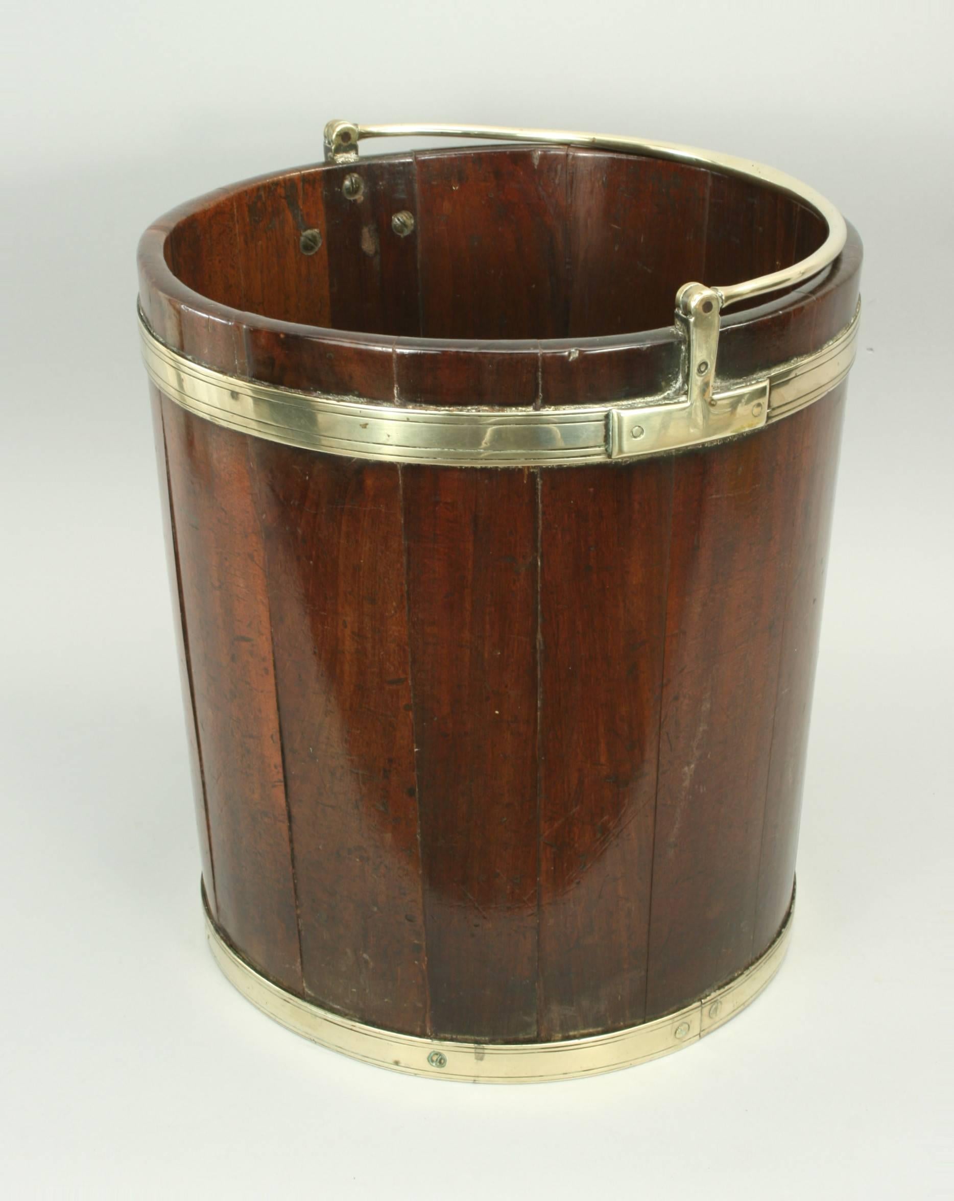 British Antique Mahogany Peat, Turf Bucket