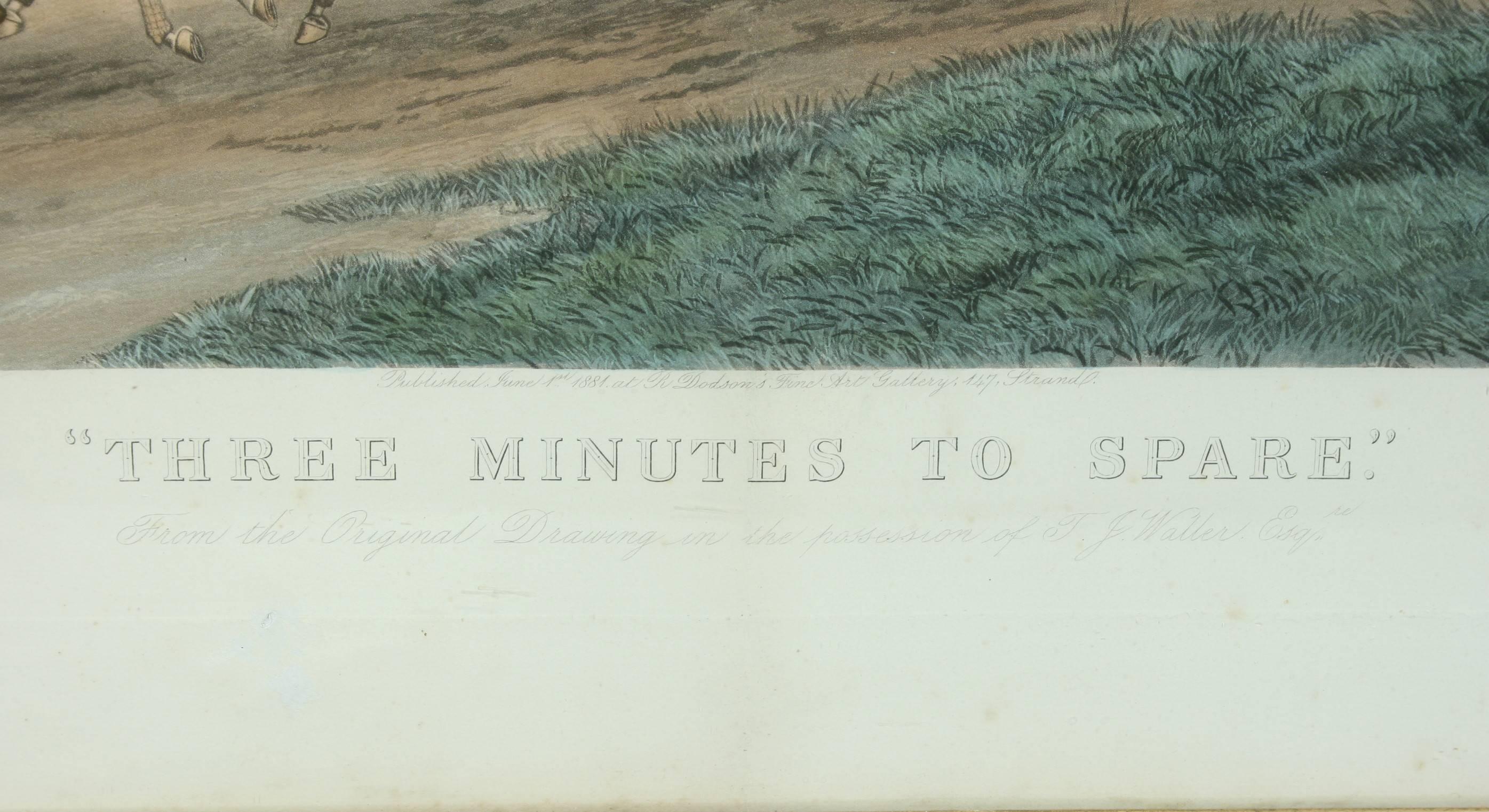 Antique Coaching Print 'Three Minutes to Spare', T. N. H. Walsh In Good Condition In Oxfordshire, GB
