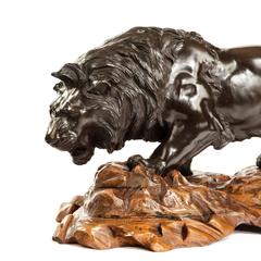 Meiji Bronze of a Lion