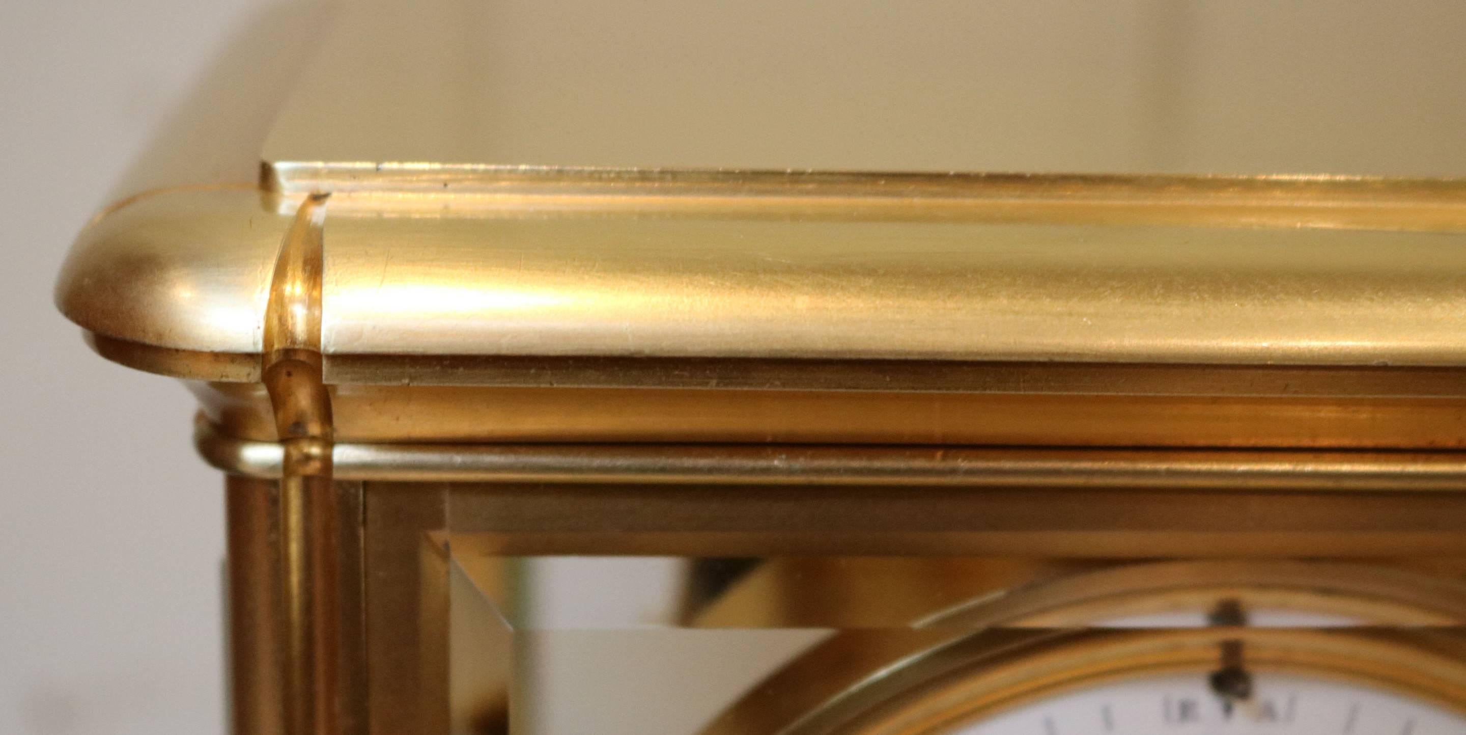 19th Century Bell Striking French Four Glass Clock
