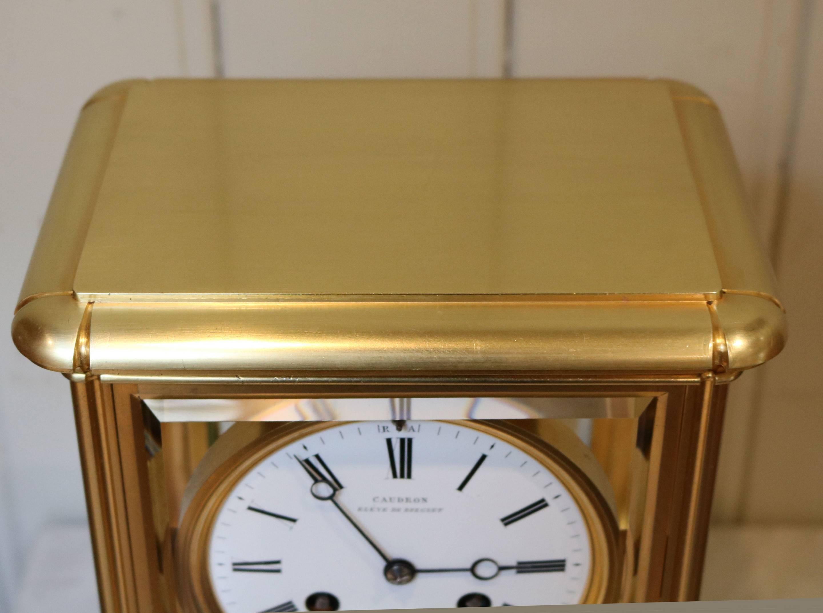 Bell Striking French Four Glass Clock 1