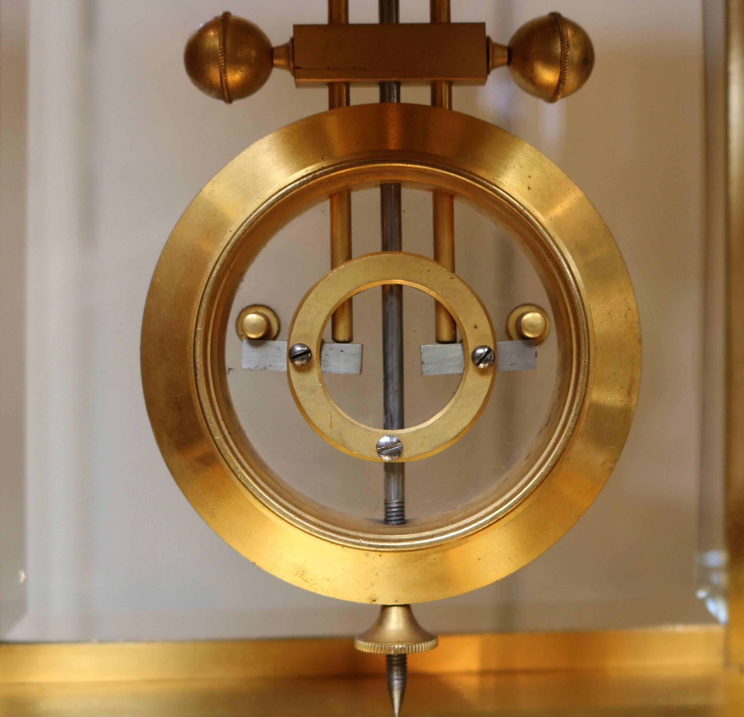 Bell Striking French Four Glass Clock 3