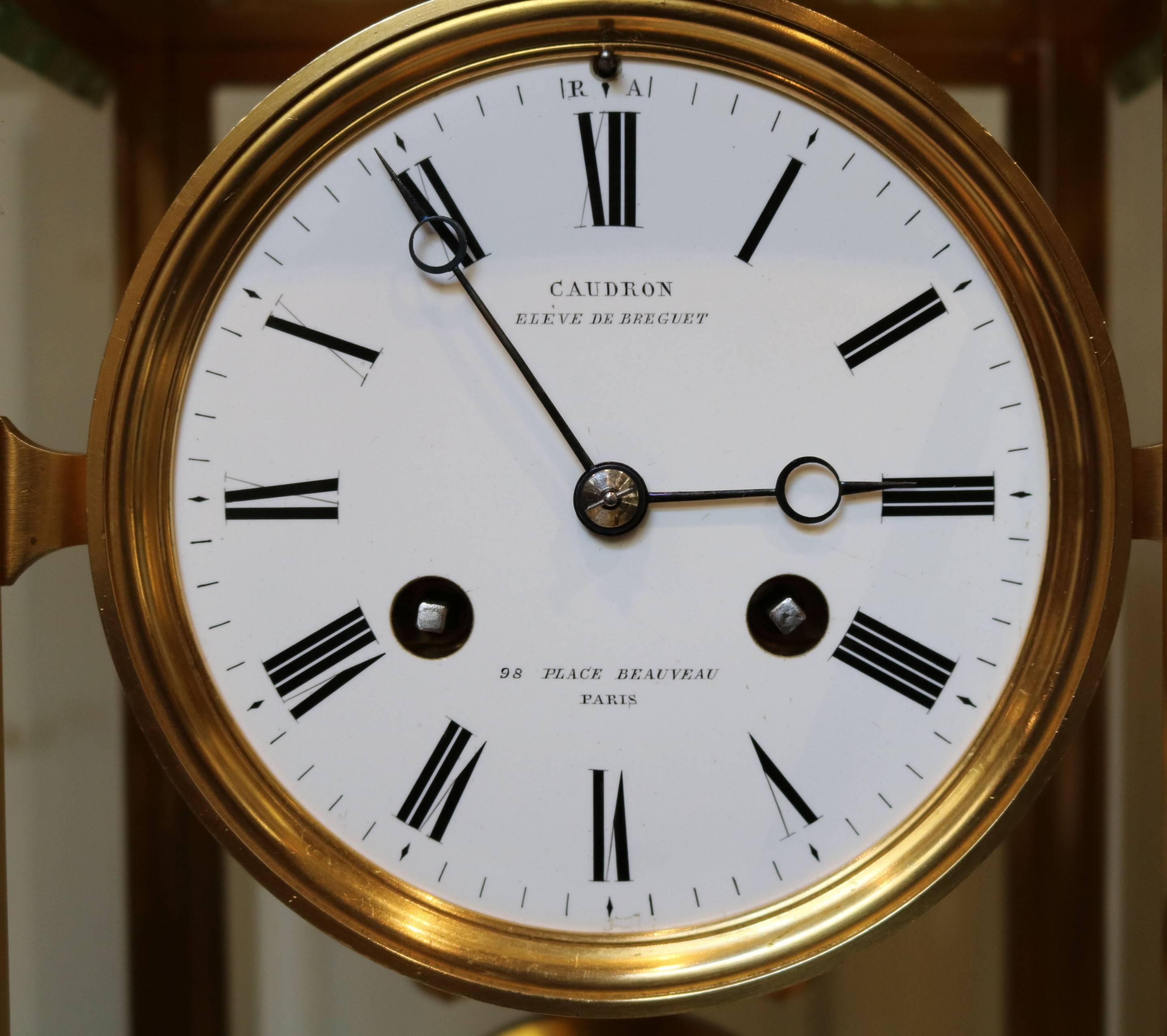 Bell Striking French Four Glass Clock 6
