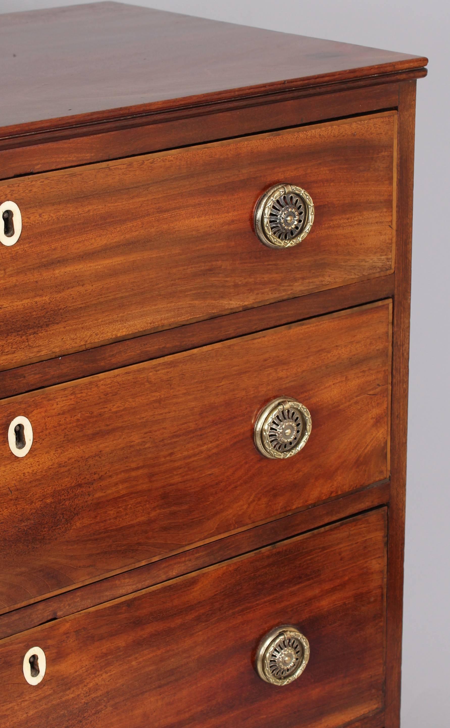 English George III Period Mahogany Chest-of-drawers of Narrow Proportions