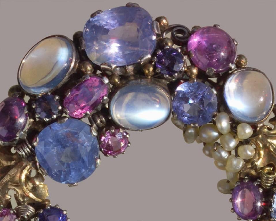 Women's Dorrie Nossiter  Arts and  Crafts Gem Set Brooch