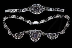 Bernard Instone Amethyst Turquoise Silver Arts and Crafts Necklace Bracelet Set