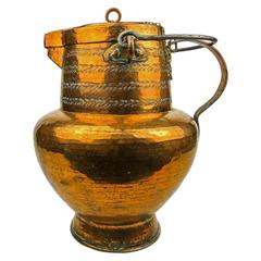 Very Large Copper Spanish Water Jug with Lid, circa 1750