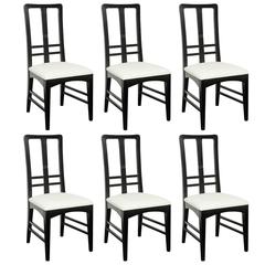 Antique Late 19th Century Set of Six Ebonized Dining Chairs