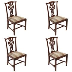 Set of Four Mahogany 18th Century Side Chairs