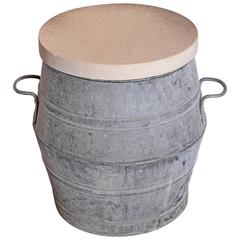 Galvanized Used Dolly Tub Barrel Side Table 