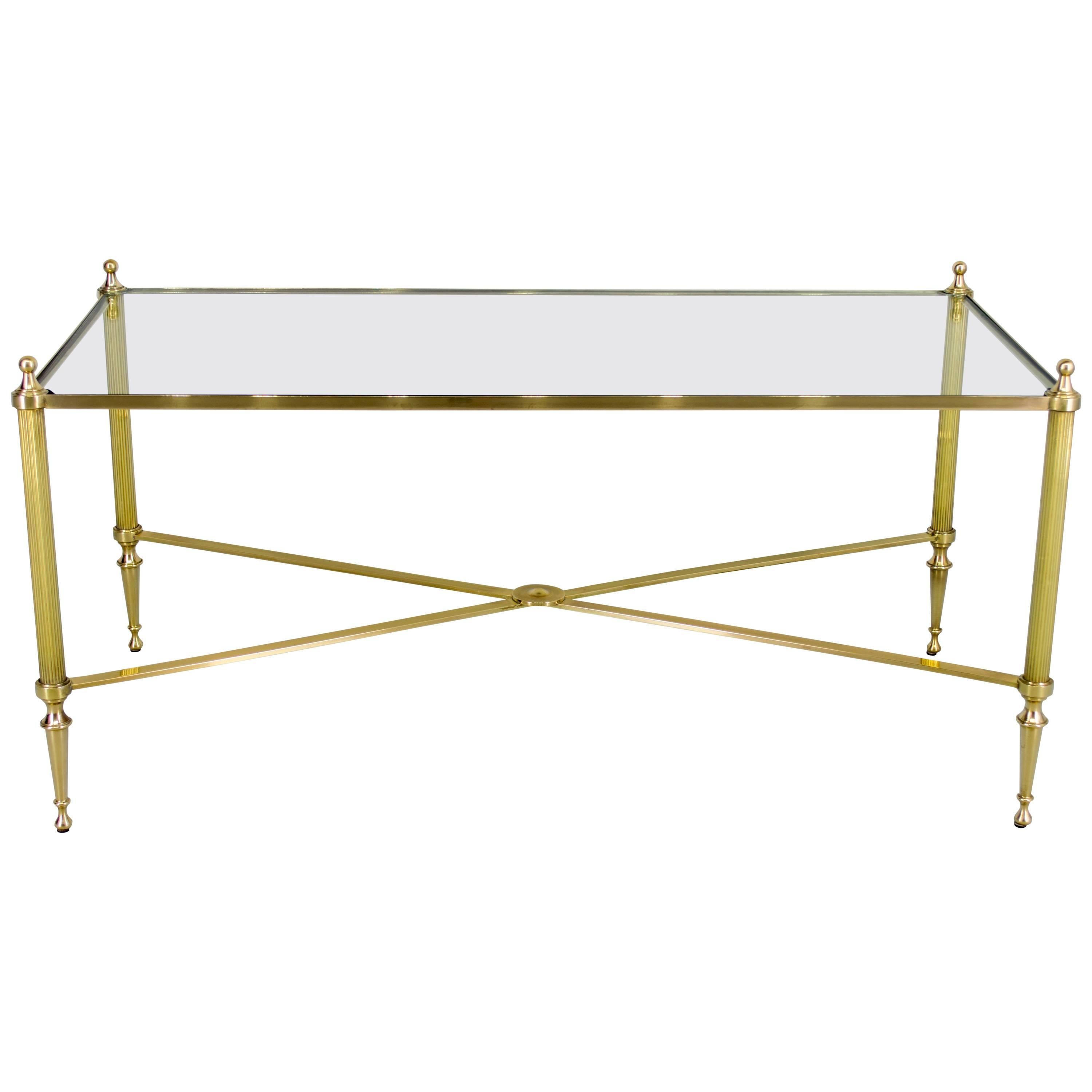 French Brass Cocktail or Coffee Table