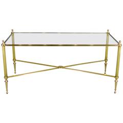 French Brass Cocktail or Coffee Table