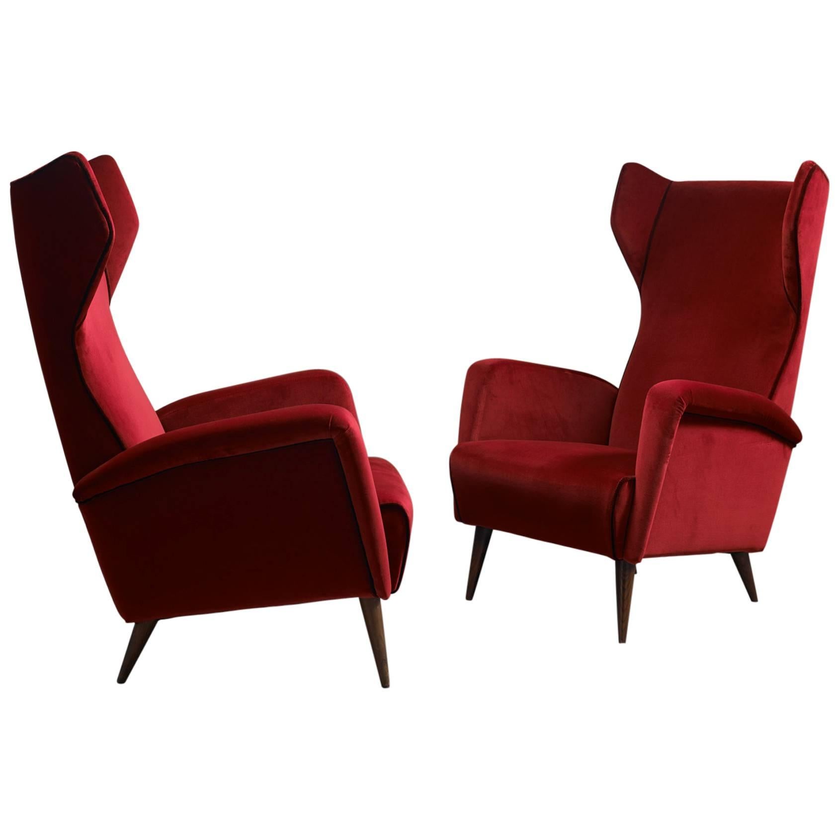 Pair of Armchairs Mod. 820 by Gio Ponti For Sale