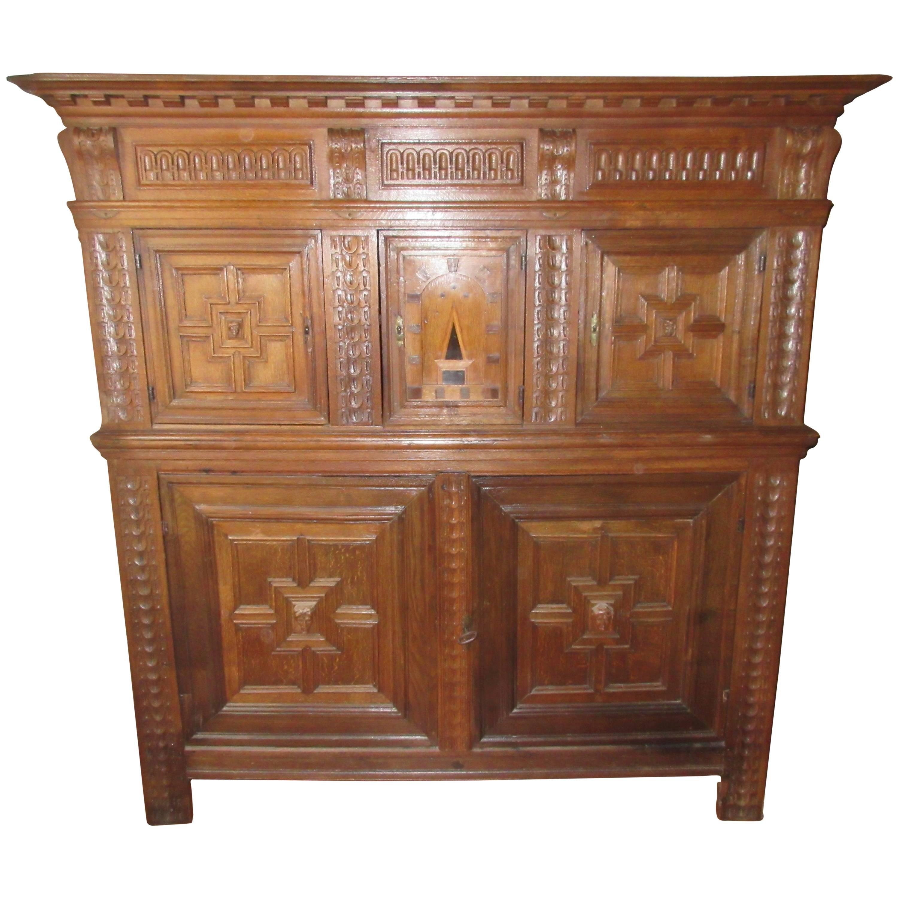 Antique Oak Jewish / Masonic / Amorc Tabernacle Cupboard For Sale