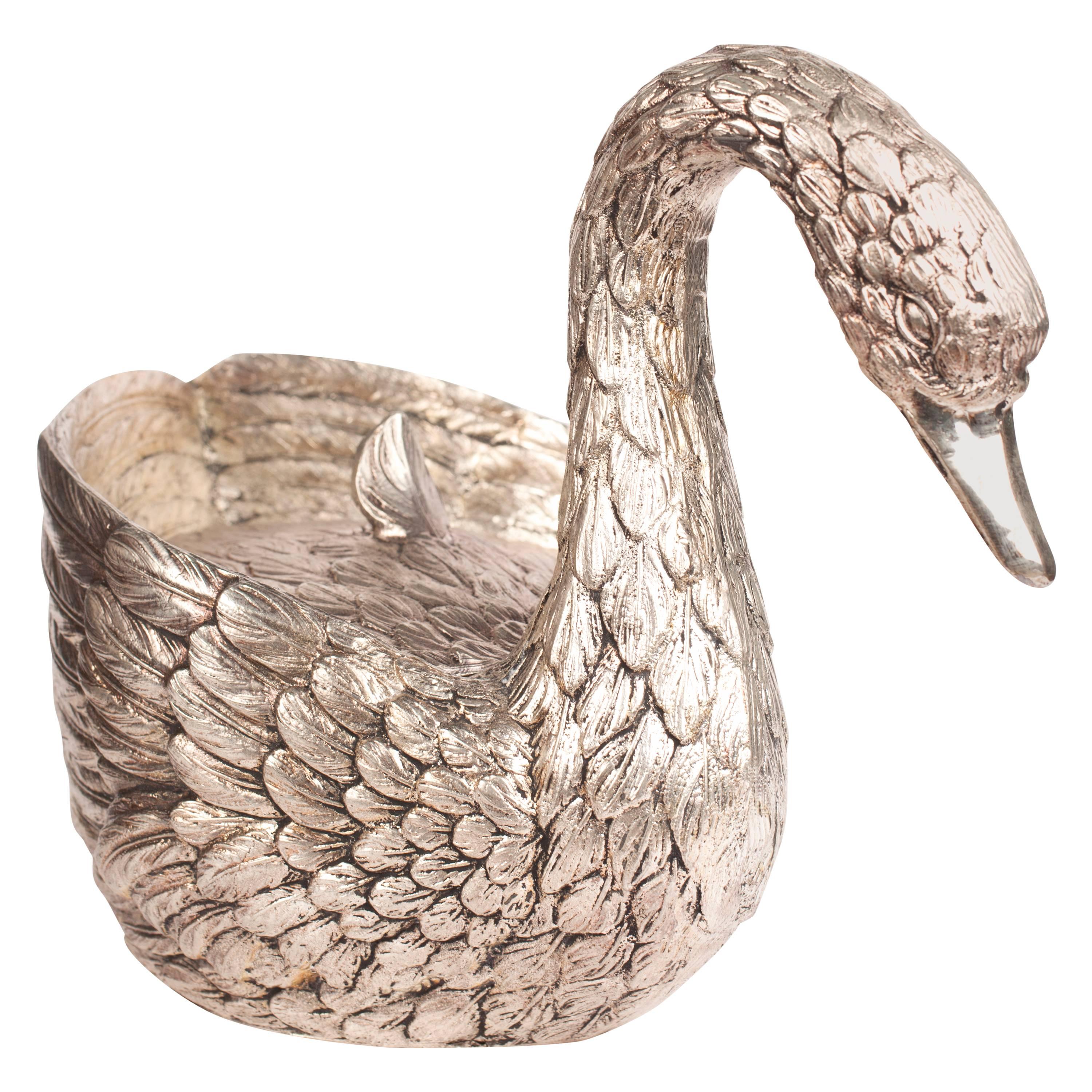Gorgeous Swan Ice Bucket by Mauro Manetti For Sale