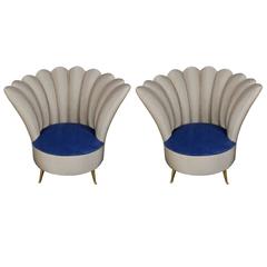 A pair of 1950's Italian tub chairs