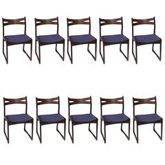 Ten Danish Rosewood Dining Chairs 