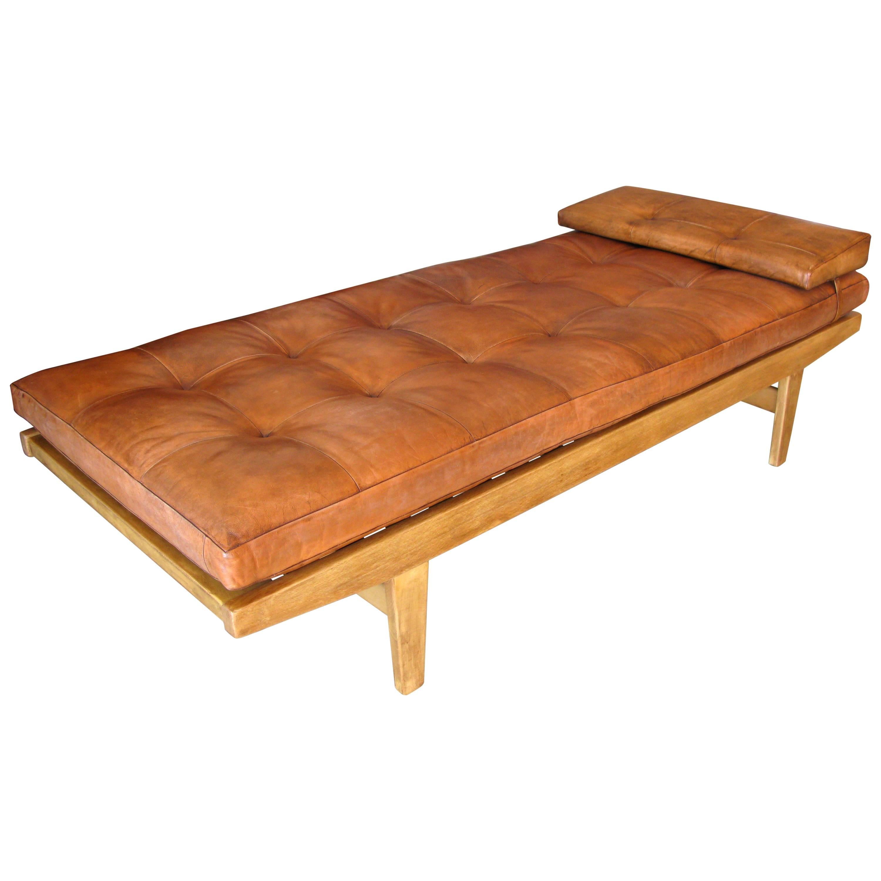 Poul Volther Leather and Teak Daybed
