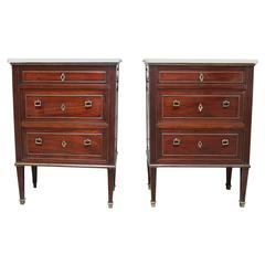 A Pair Of Italian Neoclassical Style Mahogany Commodes A Pair Of Italian Neoclassical Style Mahogany Commodes