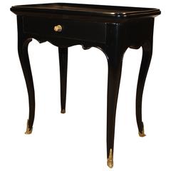 Petite Black Lacquer Louis XV Side Table
