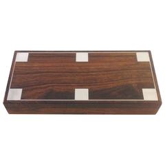 Hans Hansen Rosewood Box with Sterling Silver Inlay