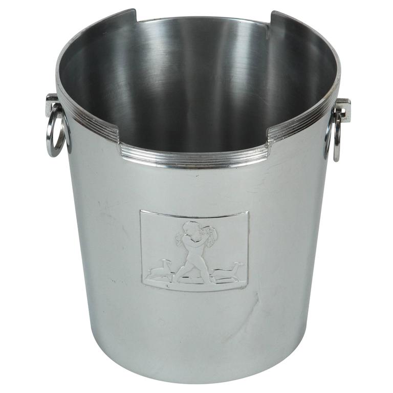 Art Deco American Chrome Champagne Ice Bucket For Sale at 1stdibs