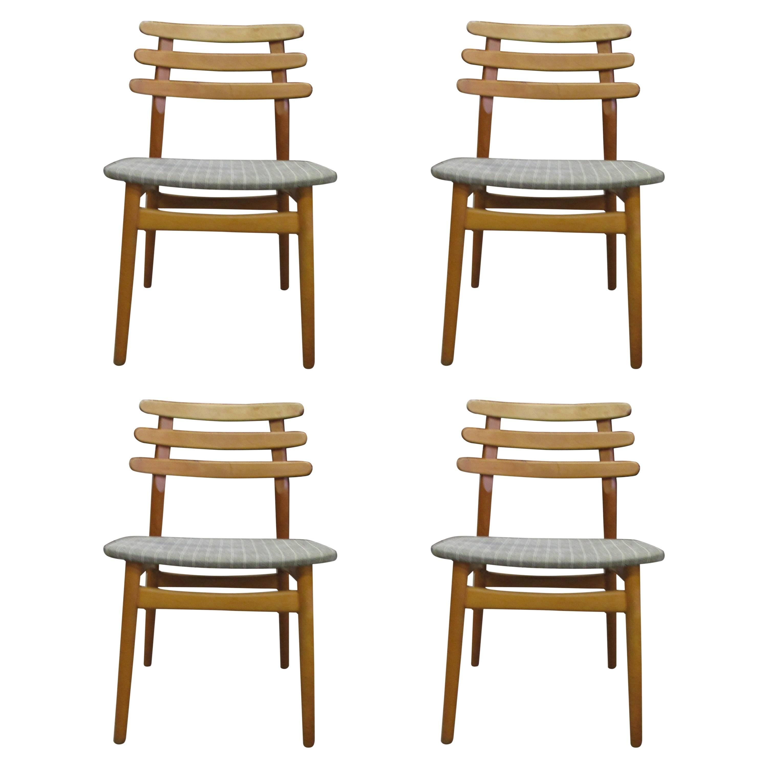Poul Volther Ladder Back Dining Chairs in Beech, Model J48 For Sale