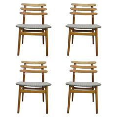 Poul Volther Ladder Back Dining Chairs in Beech, Model J48