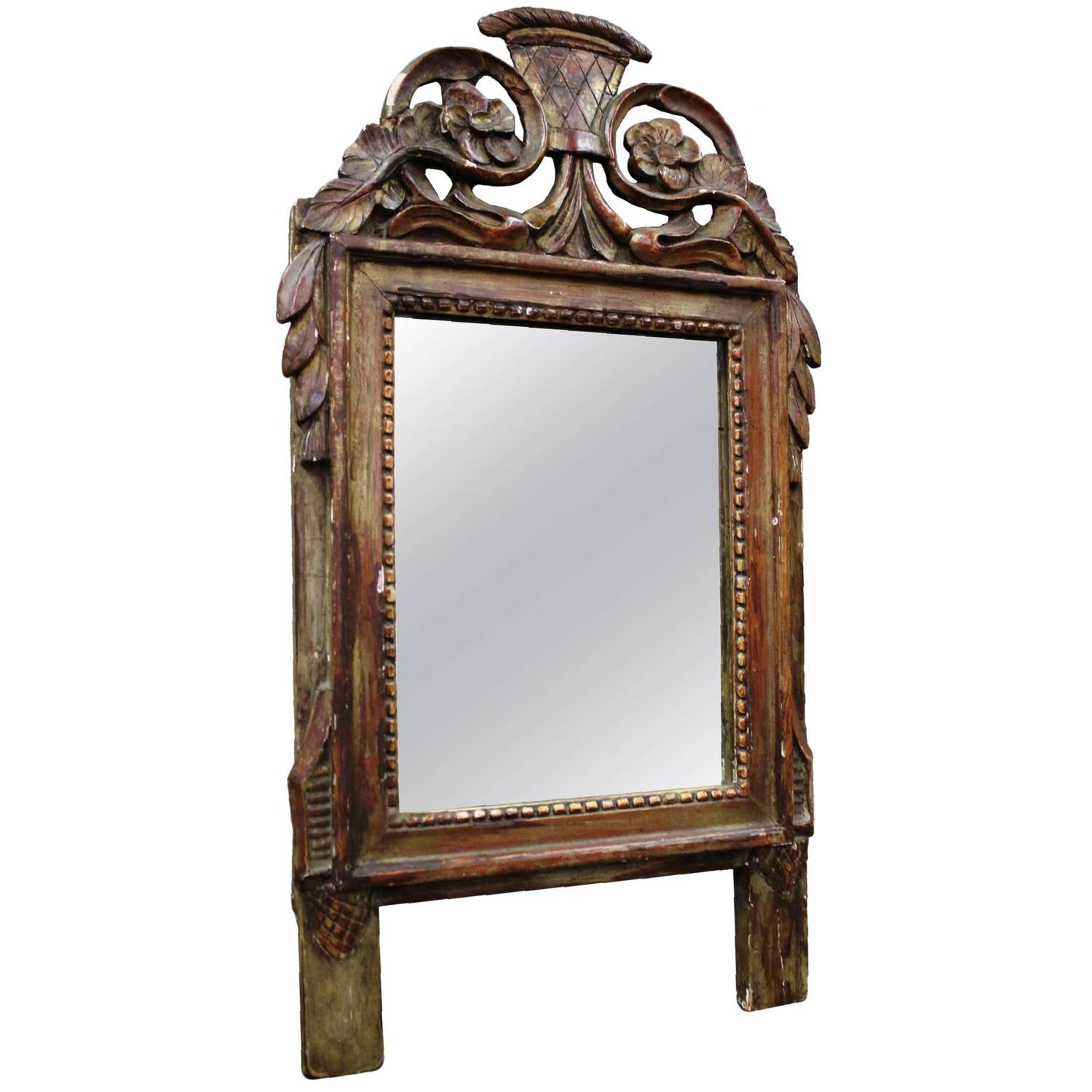 Italian Carved Wood Mirror with Original Mirror, 18th Century at 1stdibs