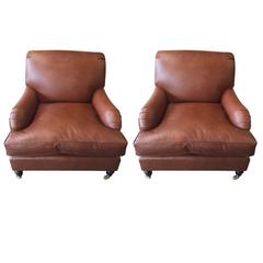 Pair of Flavor Custom Originals Modern Leather Lounge Chairs 11