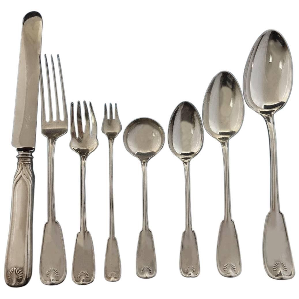 Palm by Tiffany and Co. Sterling Silver Flatware Set Fitted Box 126 Pieces For Sale at 1stdibs