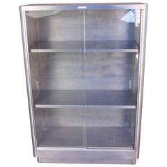 Industrial Glass-Front Metal Bookcase