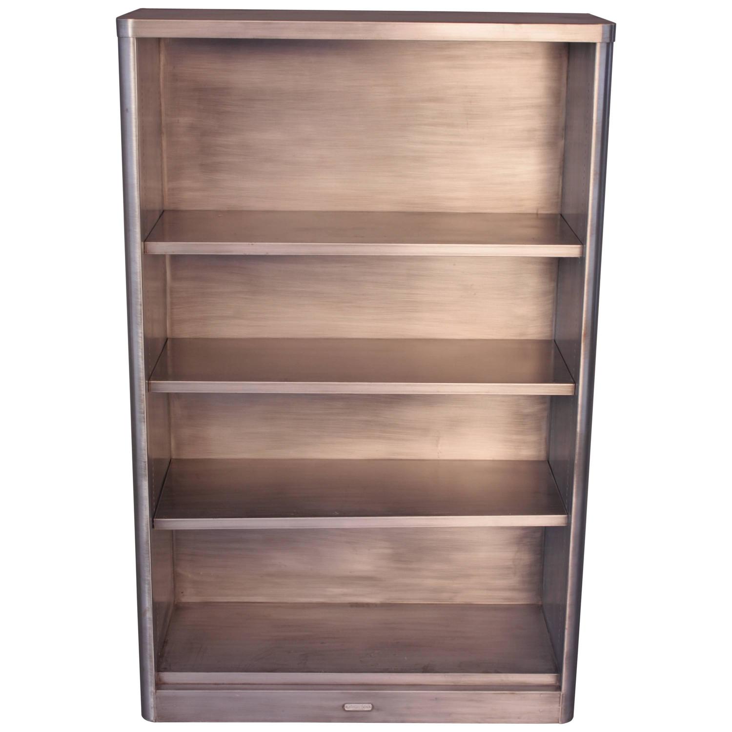 Vintage Industrial Midcentury Metal Bookcase at 1stdibs