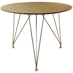 Round Green Table with Metal Base Round Green Table with Metal Base