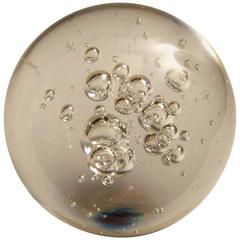 Rare 1970s Crystal Clear Bubble Ball Paperweight by Cartier