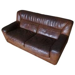 Zweisitzer-sofa aus büffelleder von De Sede